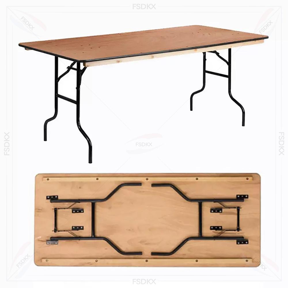 Outdoor Furniture Rental For Party - Langlebige, rechteckige, zusammenklappbare Event-Esstische aus Holz