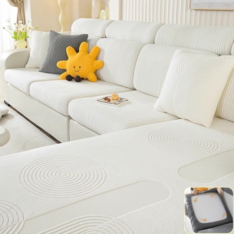 Outdoor Furniture Cover Xl - Elastischer Jacquard-Samt Sofakissenbezug Sektionaler Couch-Sitzbezug Universeller