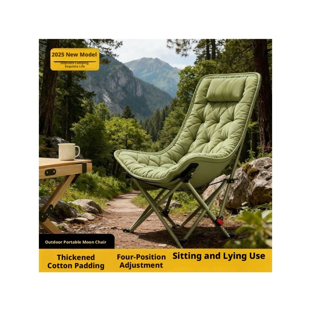 Outdoor Furniture Lowes - Verdickter Baumwoll-Outdoor-Klappstuhl mit 4-Stufen-Verstellung für Camping