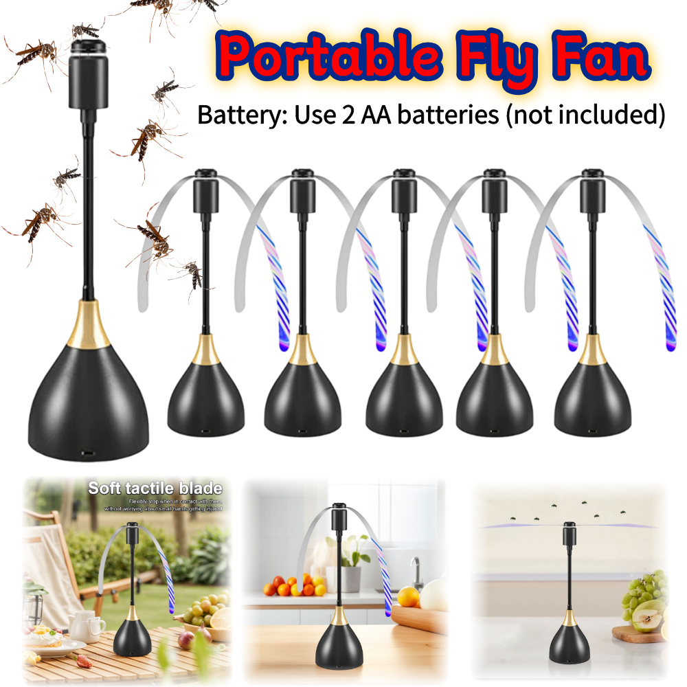 Outdoor Furniture European - 1-3PCS Fliegenventilatoren für Tische Tragbarer Outdoor-Picknickventilator