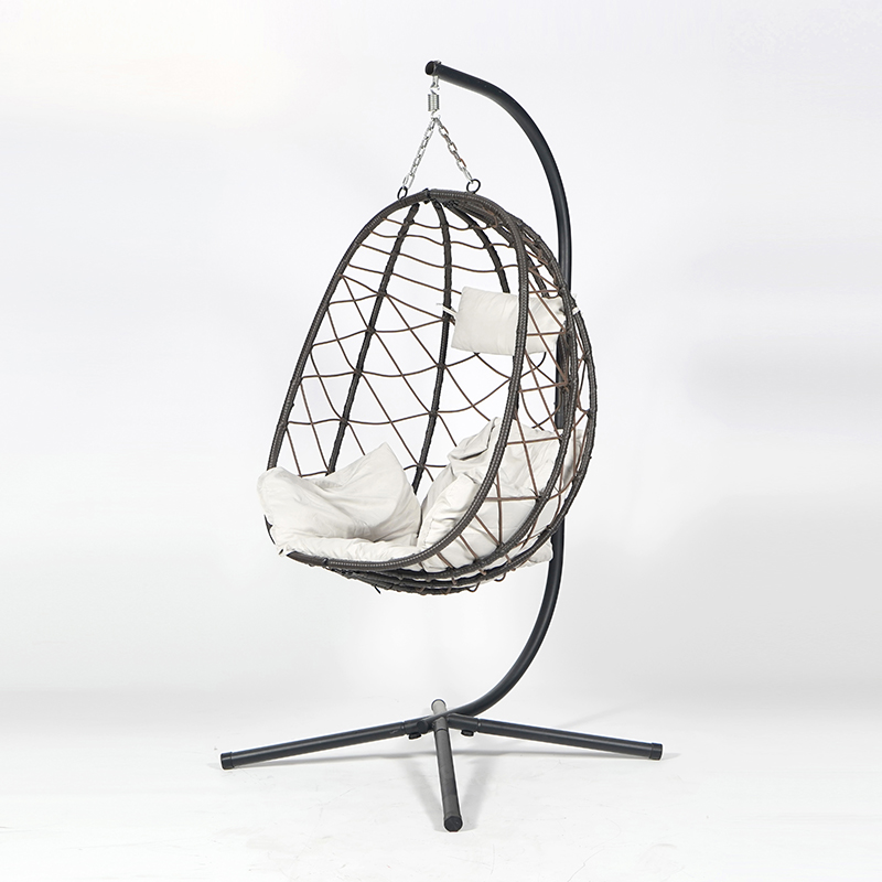 Outdoor Furniture Quick Dry - Moderner Farmhouse-Metallschaukelstuhl mit schnell trocknendem Kissen,