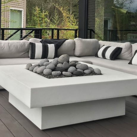 Fire Pit Bowl - Outdoor-Sofa-Set mit Feuertisch, Maßgefertigte Gartenmöbel, Terrassen-Feuerstelle,