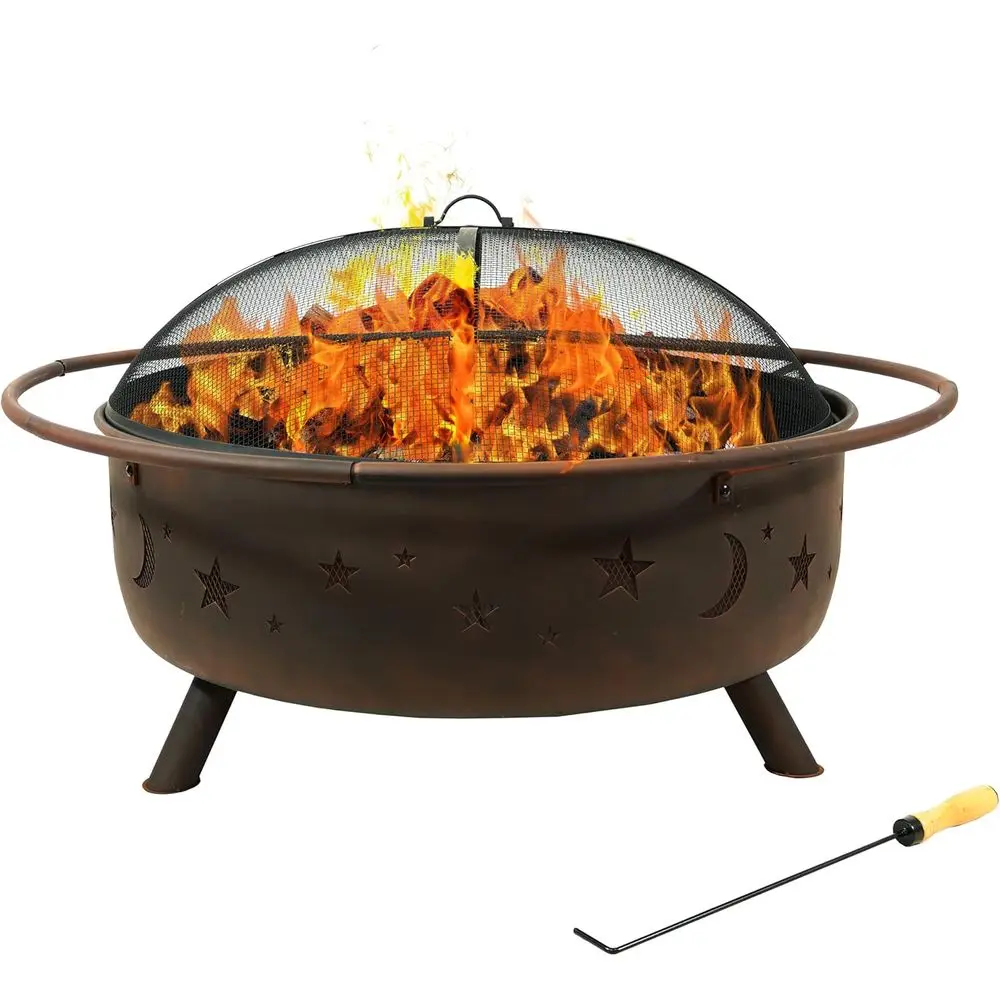 Fire Pit Bowl - 42-Zoll Outdoor-Feuerstelle aus Holz mit Zubehör