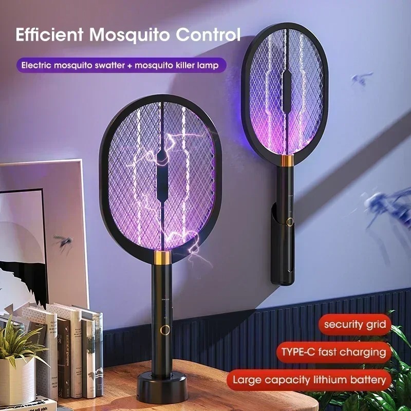 Outdoor Furniture Hay - Wiederaufladbarer 3000V Elektrischer Mückenschläger mit UV-Licht