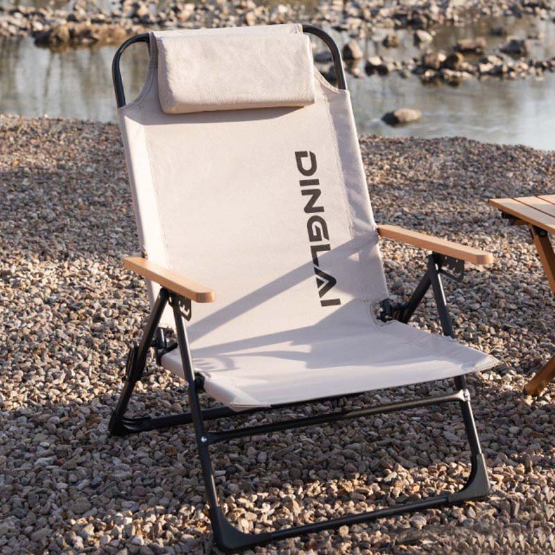 Outdoor Furniture Pillows - Outdoor-Klappstuhl, tragbarer Camping-Liegestuhl, winkelverstellbar mit abnehmbaren