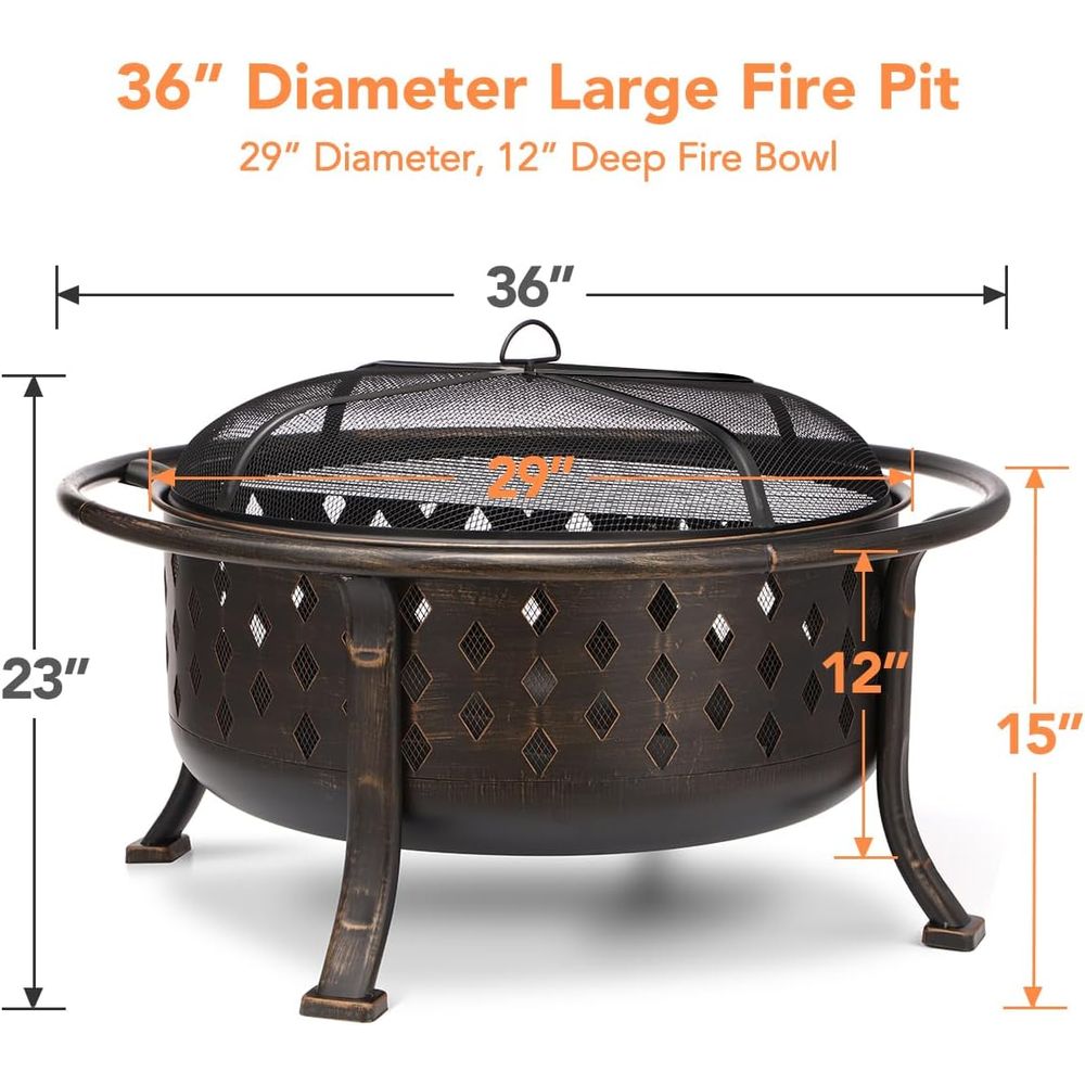 36 Zoll Outdoor-Feuerstelle au – Fire Pit Bowl Bewertung und Preis