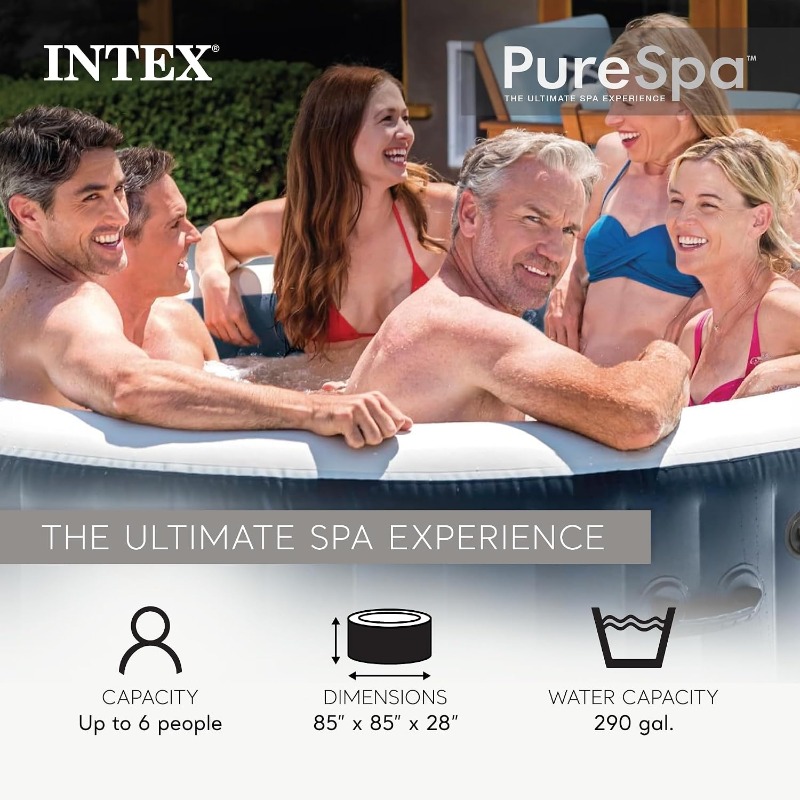 PureSpa Plus 6-Personen Runder – Inflatable Hot Tub Bewertung und Preis