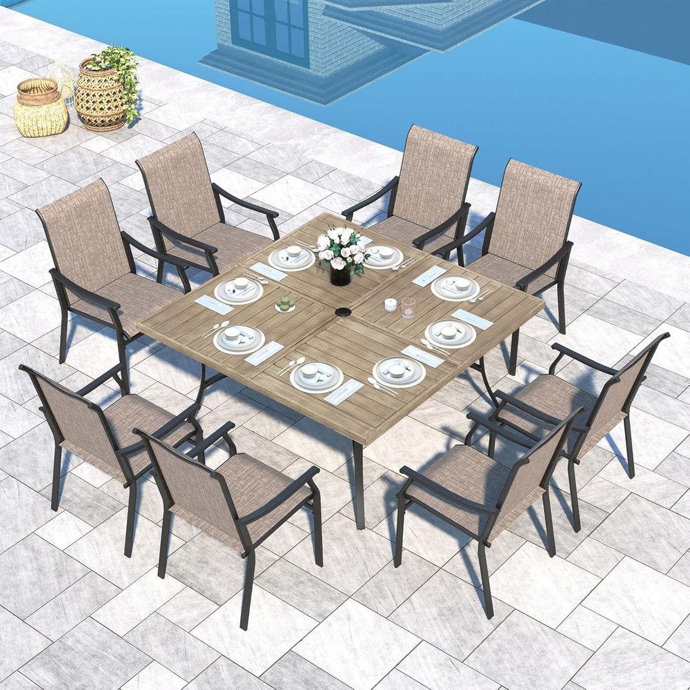 Garten-Essgruppe 9-teilig, 8 s – Outdoor Furniture Quick Dry Bewertung und Preis