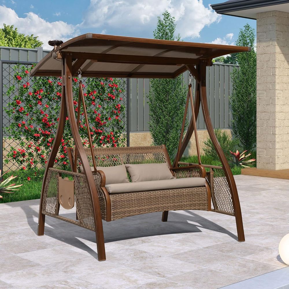 Terrassen-Schaukelstuhl für 2  – Outdoor Furniture Without Cushions Bewertung und Preis