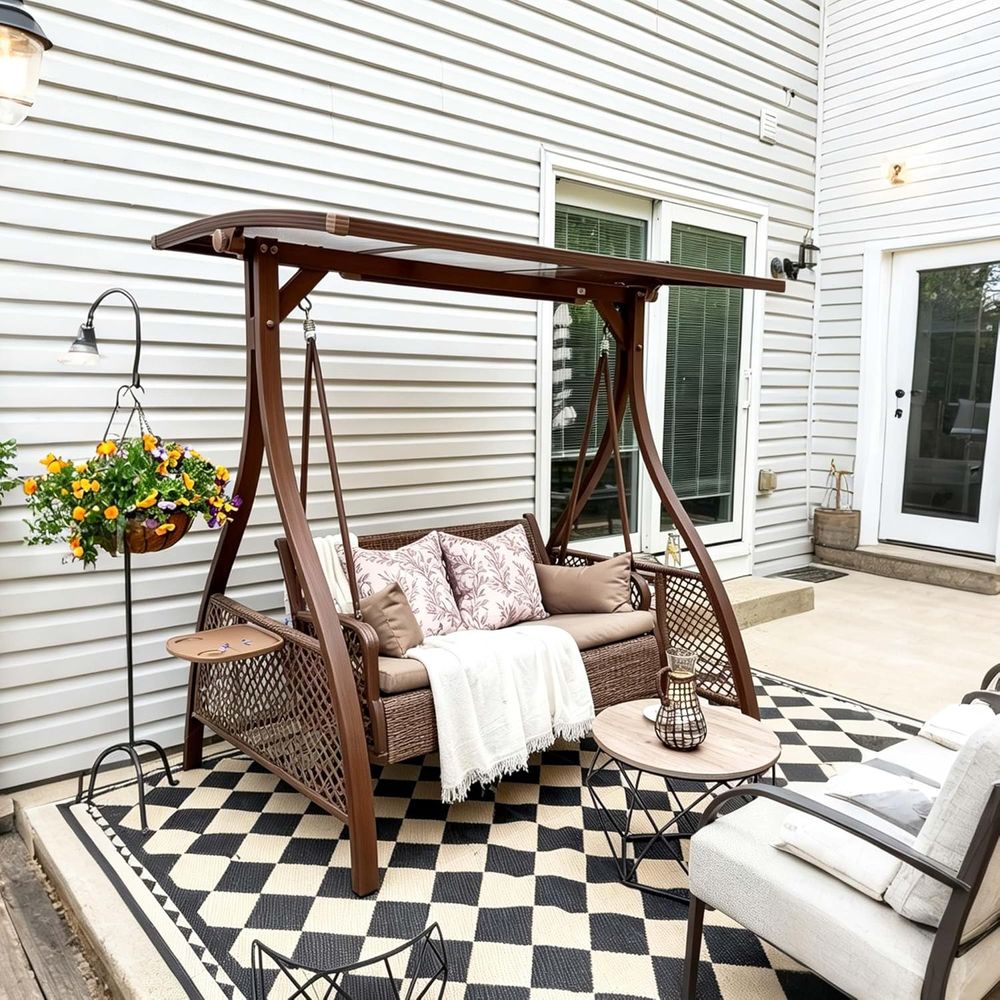 Terrassen-Schaukelstuhl für 2  – Outdoor Furniture Without Cushions Bewertung und Preis