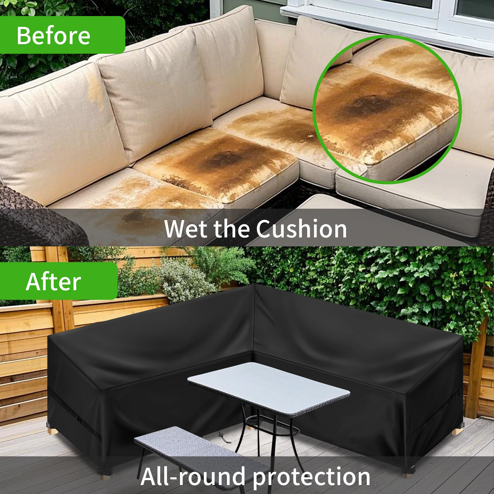 L-förmiger Garten-Sofabezug, 2 – Outdoor Furniture Cover Xl Bewertung und Preis