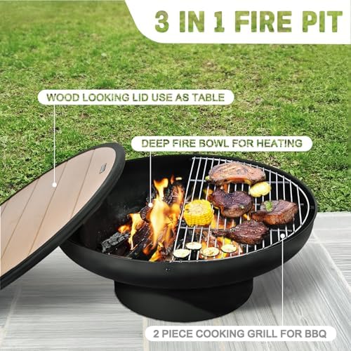 32-Zoll-Feuerkorb-Tisch mit De – Fire Pit Bowl Bewertung und Preis